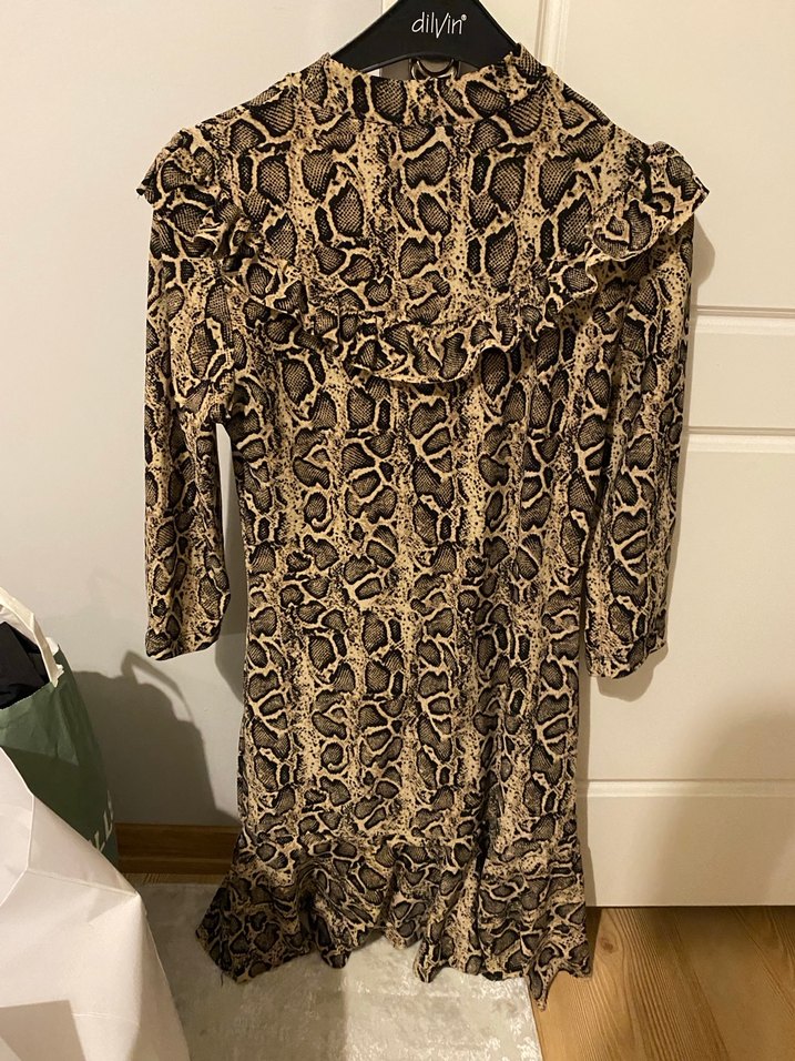 Yılan Desenli fakir Kollu Bohem Elbise - Görsel 2