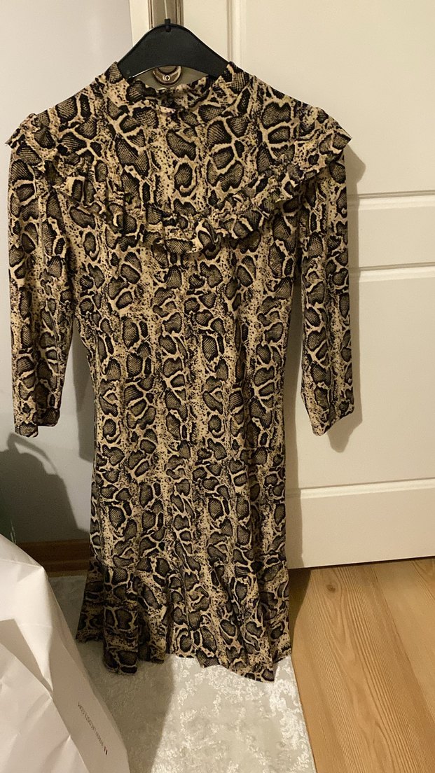 Yılan Desenli fakir Kollu Bohem Elbise - Görsel 3