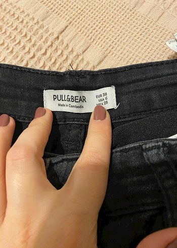 Siyah Bağcıklı Dar Kesim Midi Kot Pantolon - Görsel 2