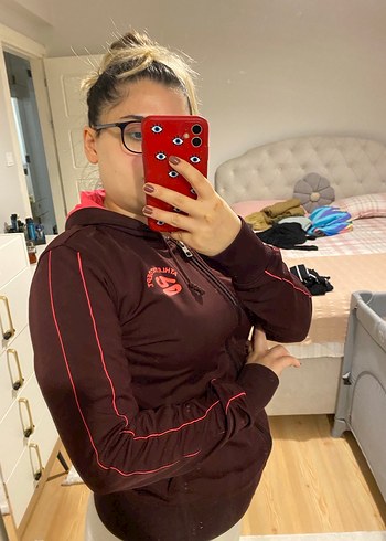 Bordo Fermuarlı Yüksek Yakalı Kadın Ceket - Görsel 2