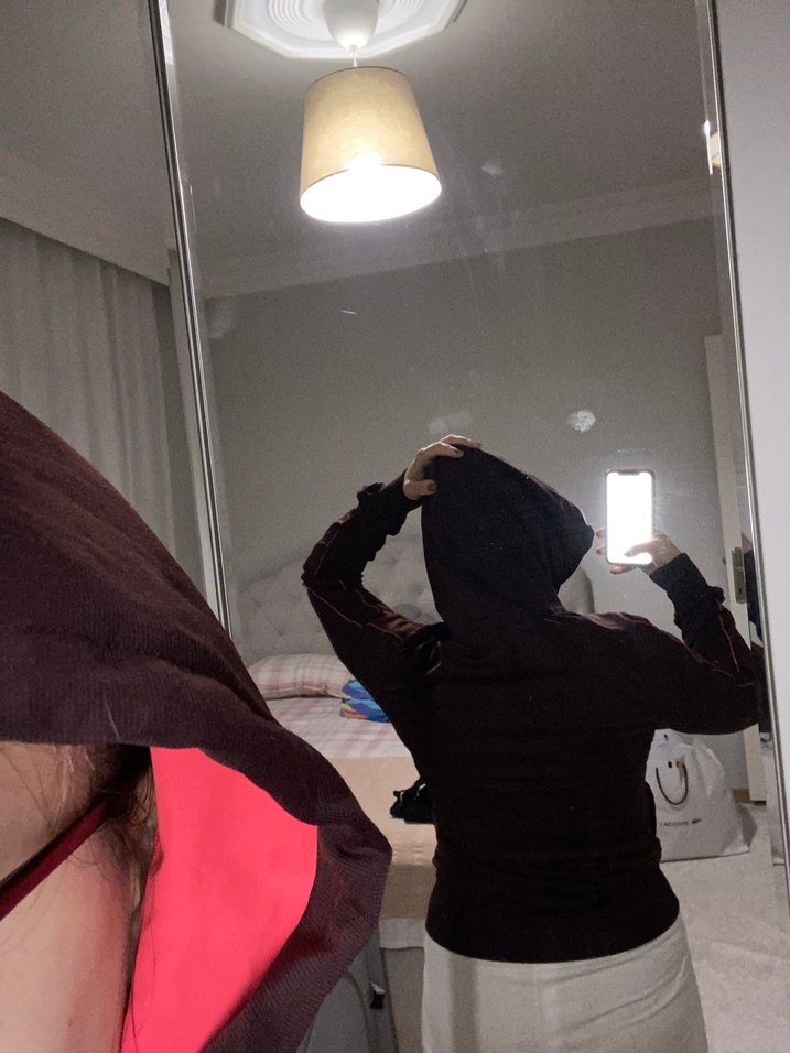 Bordo Fermuarlı Yüksek Yakalı Kadın Ceket - Görsel 4