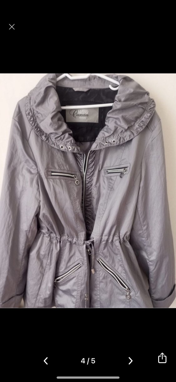 Gri Fermuarlı Kadın Ceket - Görsel 5