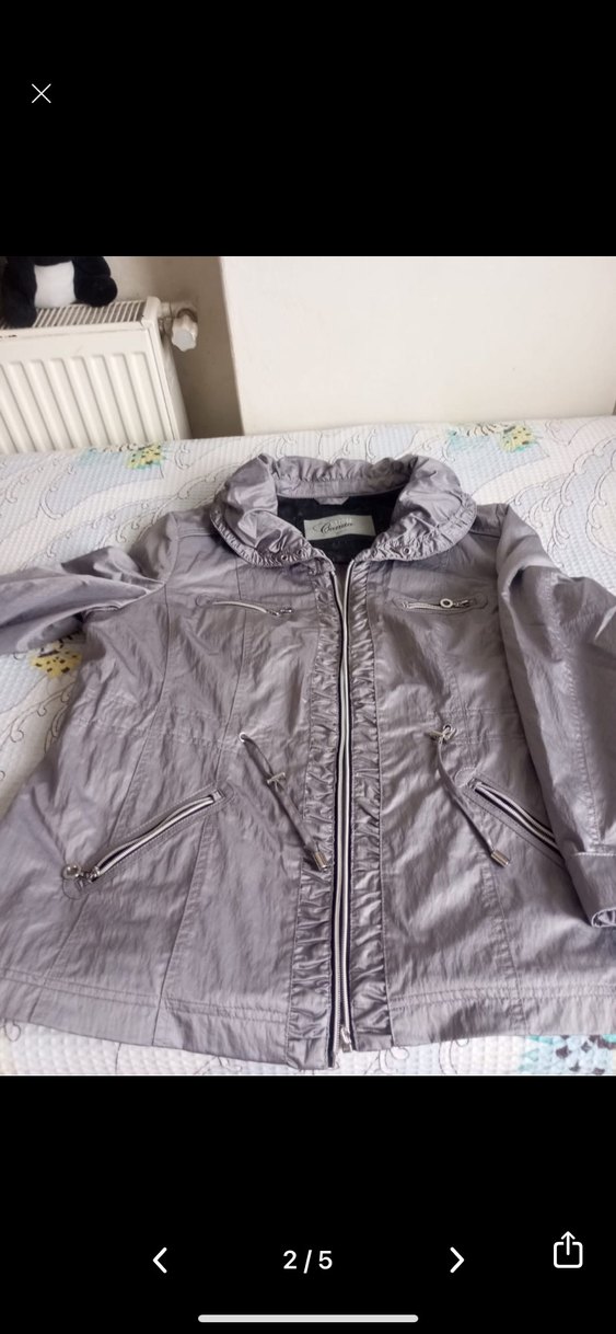 Gri Fermuarlı Kadın Ceket - Görsel 2