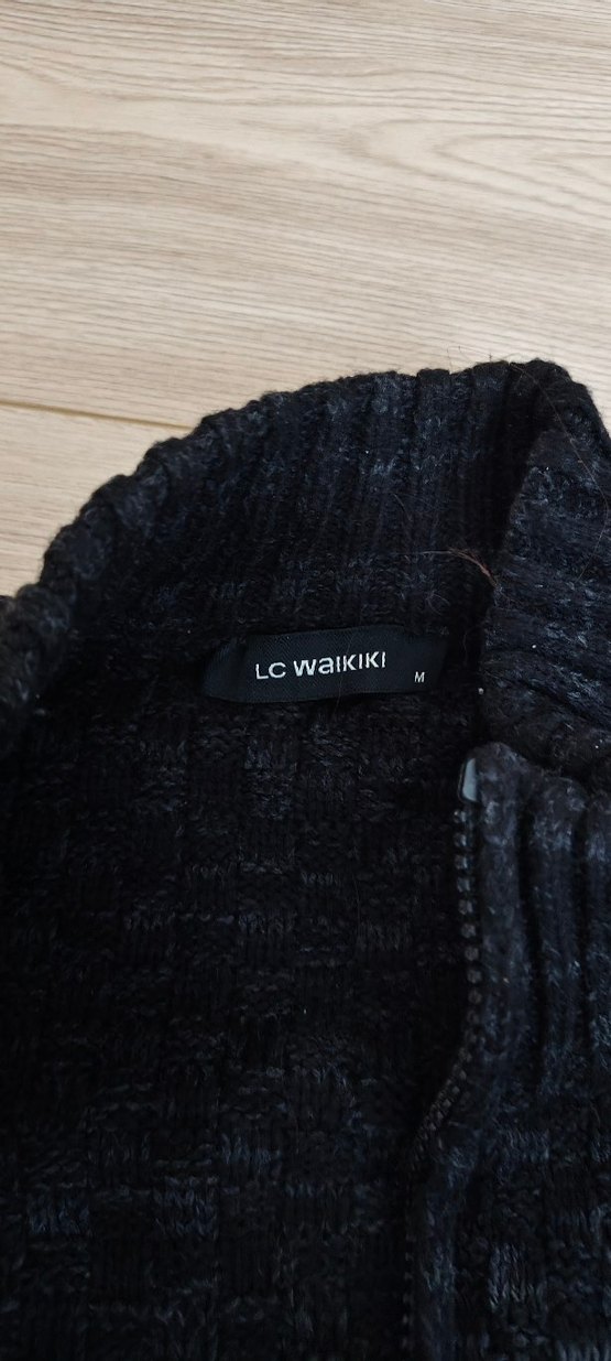 Koyu Gri Erkek fermuarlı Hırka, Normal Boy, Rahat Kesim - Görsel 2