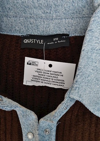 Kahverengi Notch Yaka Triko Hırka - Görsel 3