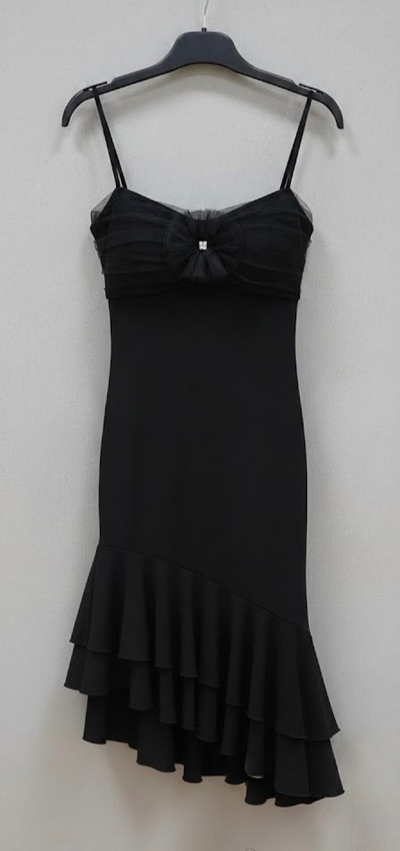 Siyah Straplez Uzun Kadın Elbise - Görsel 2