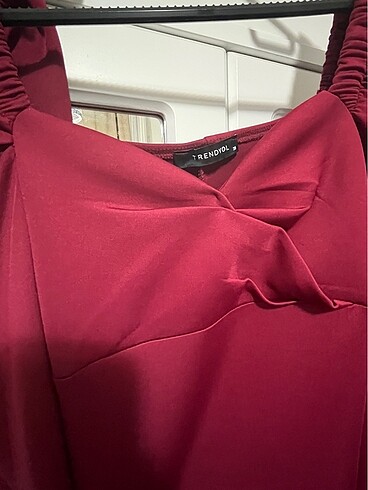 Trendyol & Milla Bordo elbise