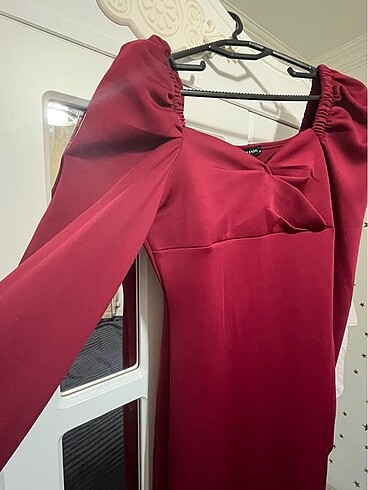 38 Beden Bordo elbise