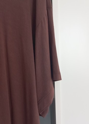 kahverengi asimetrik tişört - Görsel 3