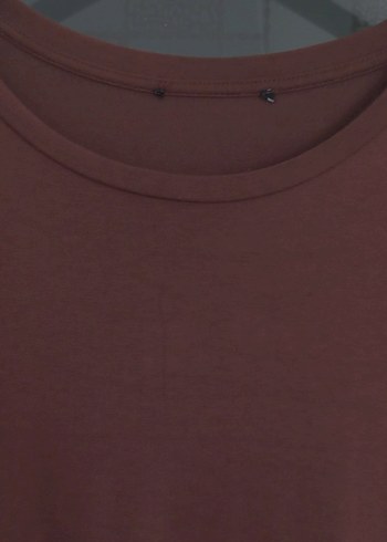 kahverengi asimetrik tişört - Görsel 4
