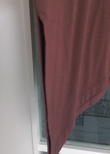 kahverengi asimetrik tişört - Görsel 5