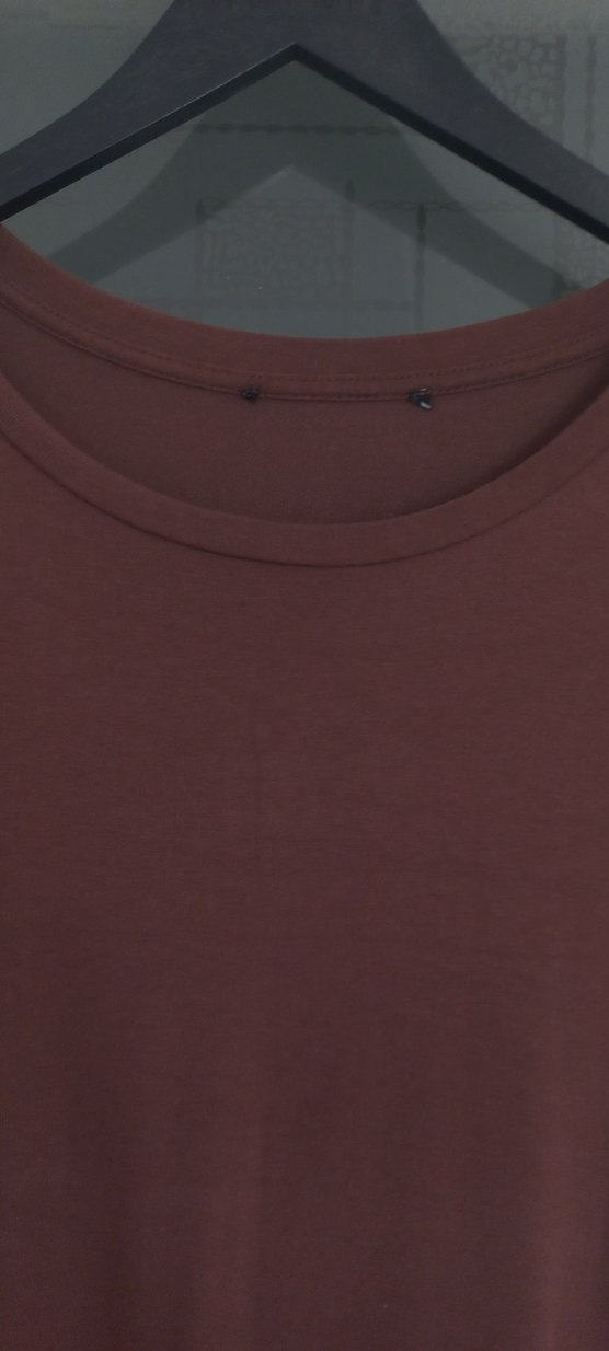 kahverengi asimetrik tişört - Görsel 4