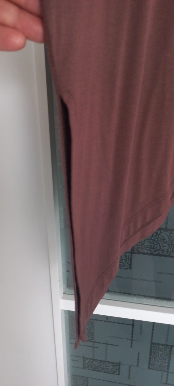 kahverengi asimetrik tişört - Görsel 5