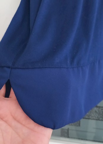 Lacivert Viskon Tişört - Görsel 3