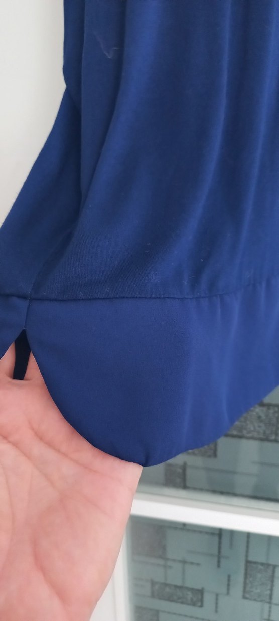 Lacivert Viskon Tişört - Görsel 3