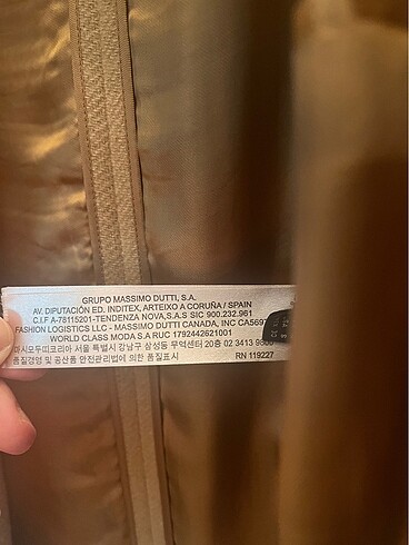 s Beden camel Renk Massimo dutti kaban