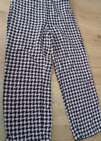 Ekose desen kız çocuk kumaş pantolon