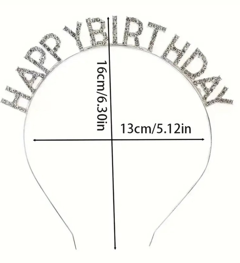 Taşlı Happy Birthday Taç - Görsel 2