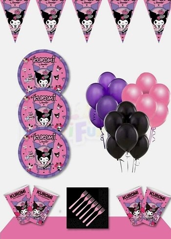 Kuromi Temalı Pembe Parti Seti
