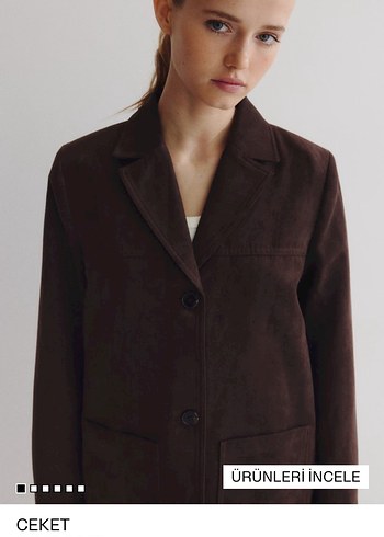 Süet acı kahve ceket - Görsel 5