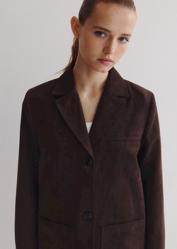 Süet acı kahve ceket - Görsel 4