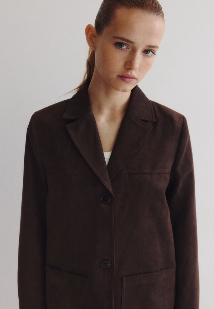 Süet acı kahve ceket - Görsel 4