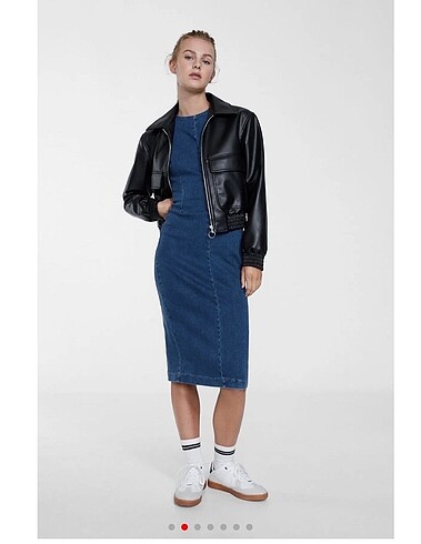 Stradivarius Slim fit midi kot elbise#kotelbise #jeanelbise