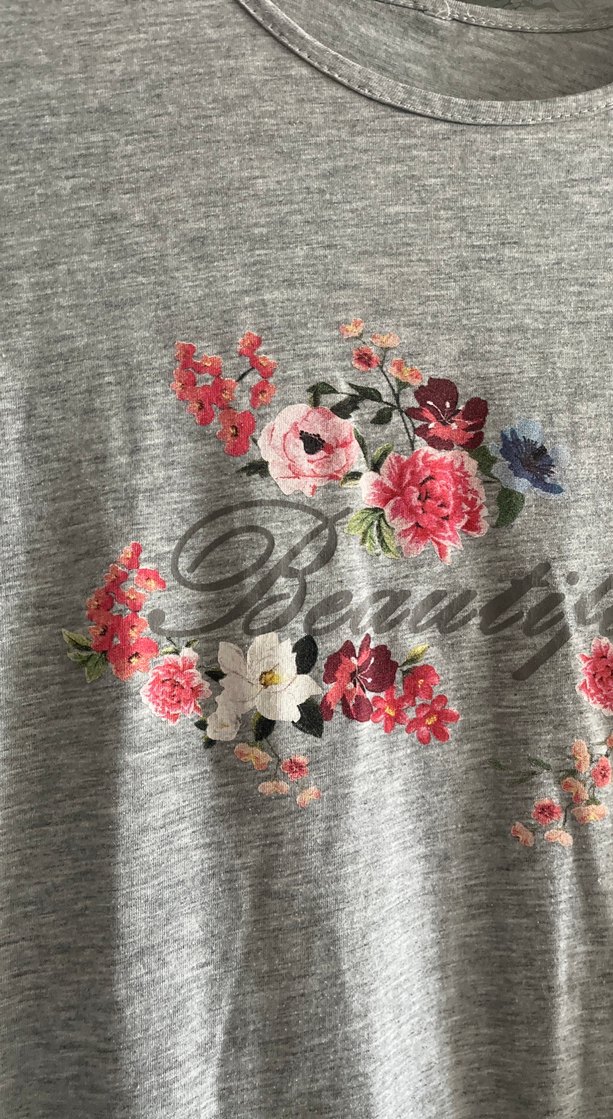 Gri Nakışlı Uzun Kollu Hamile Tuniği - Görsel 2