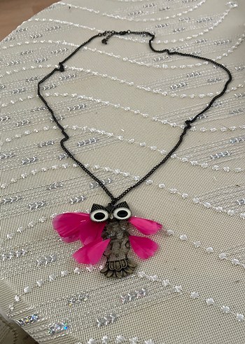 Pembe Tüy Detaylı Bohem Uzun Kolye - Görsel 2