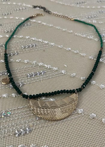 Yeşil Boncuklu Bohem Mini Kolye - Görsel 2