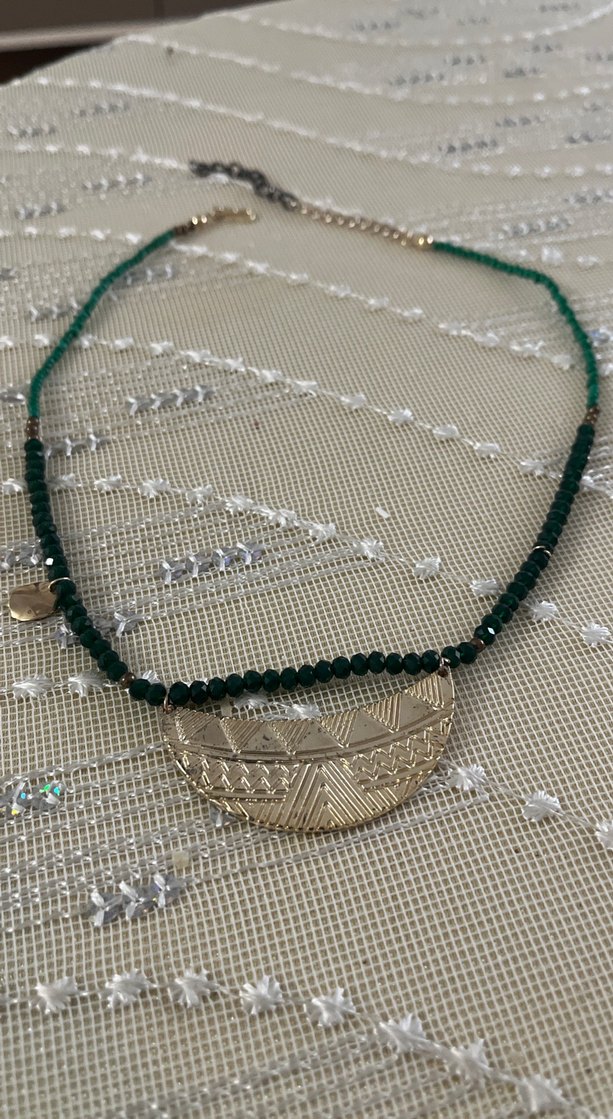 Yeşil Boncuklu Bohem Mini Kolye - Görsel 2