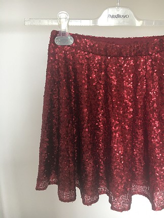 34 Beden Asos Bordo Pullu Skater Etek