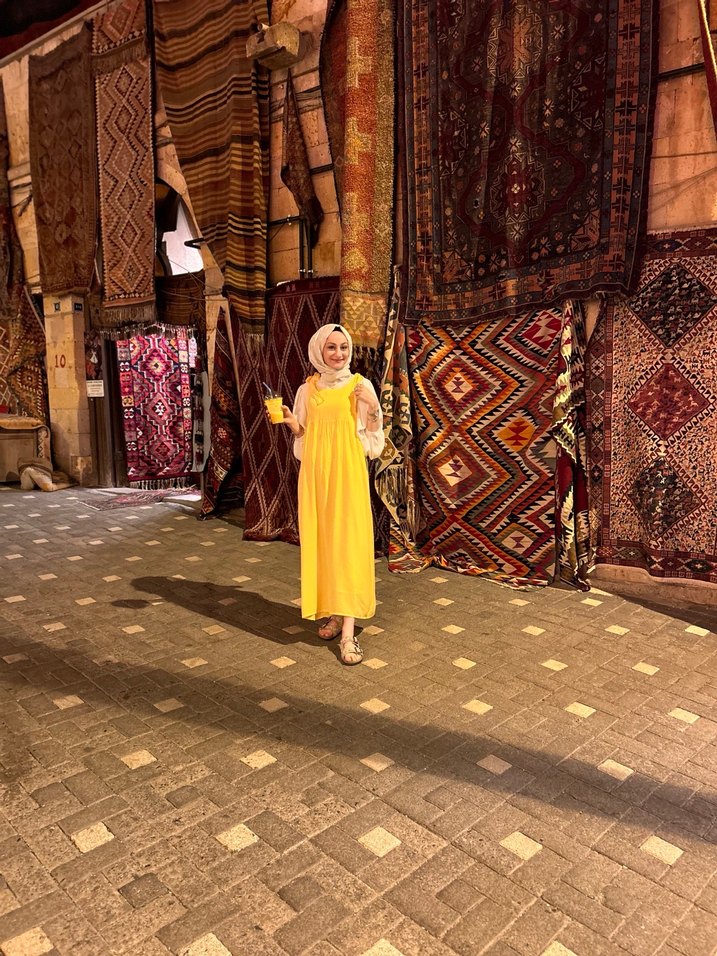 Sarı Bohem Uzun Şifon Elbise - Görsel 4