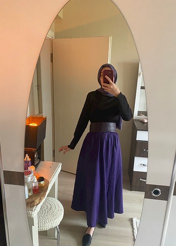 Mor Rahat Kesim uzun Etek - Görsel 5