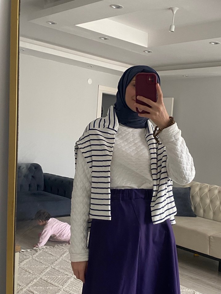 Mor Rahat Kesim uzun Etek - Görsel 3