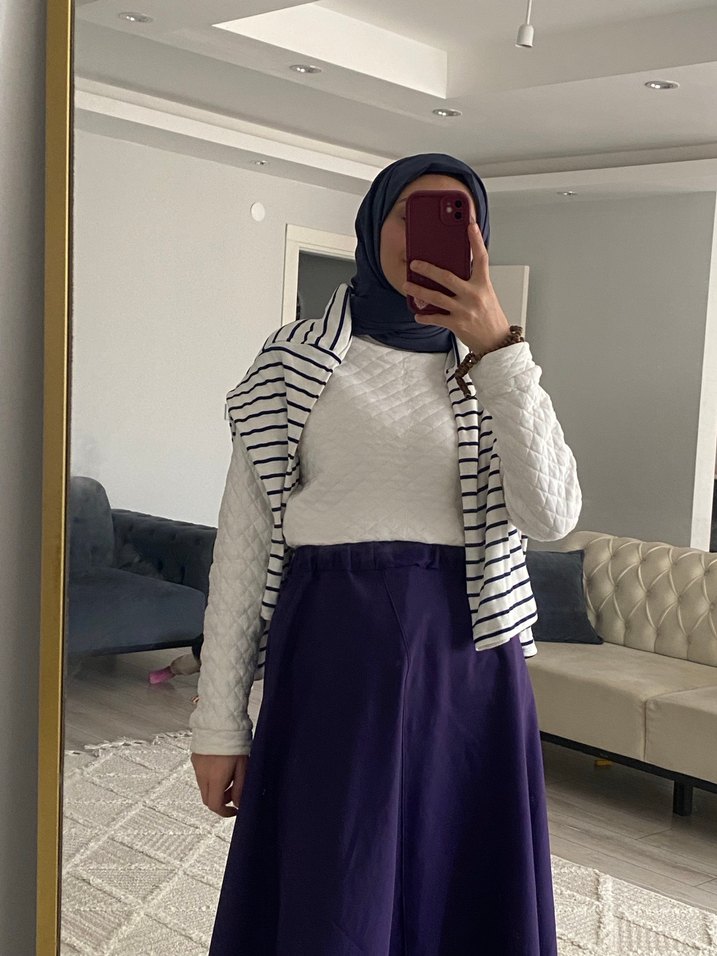 Mor Rahat Kesim uzun Etek - Görsel 2