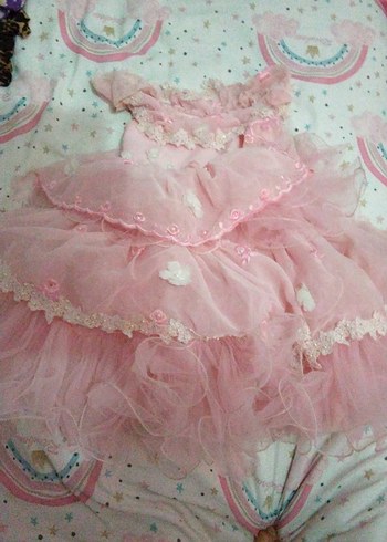 Pembe Fırfırlı Kız Çocuk Elbisesi - Görsel 3