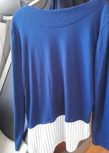 Mavi Denim Hamile Tişörtü, Uzun Kollu, Rahat Kesim - Görsel 2