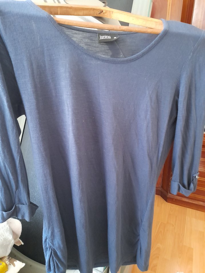 Mavi Denim Hamile Tişörtü, Uzun Kollu, Rahat Kesim - Görsel 5