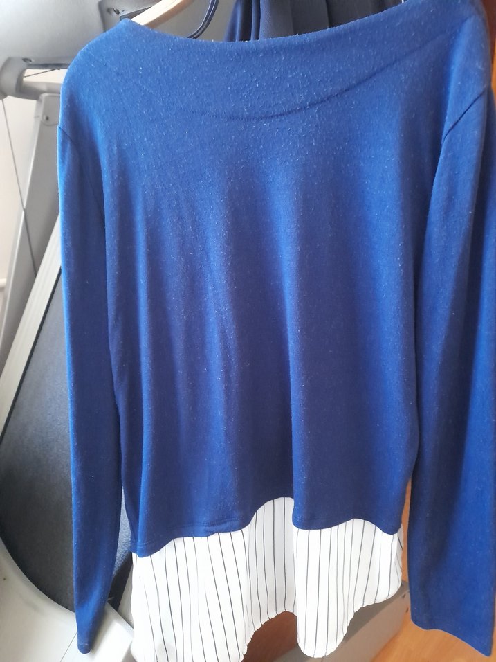 Mavi Denim Hamile Tişörtü, Uzun Kollu, Rahat Kesim - Görsel 2