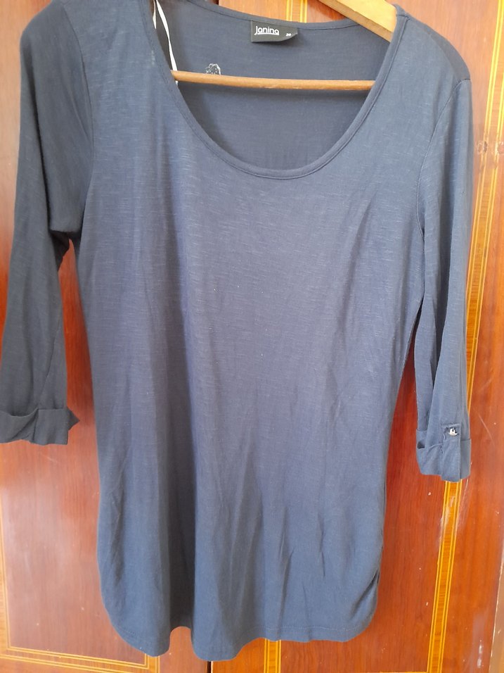 Mavi Denim Hamile Tişörtü, Uzun Kollu, Rahat Kesim - Görsel 3