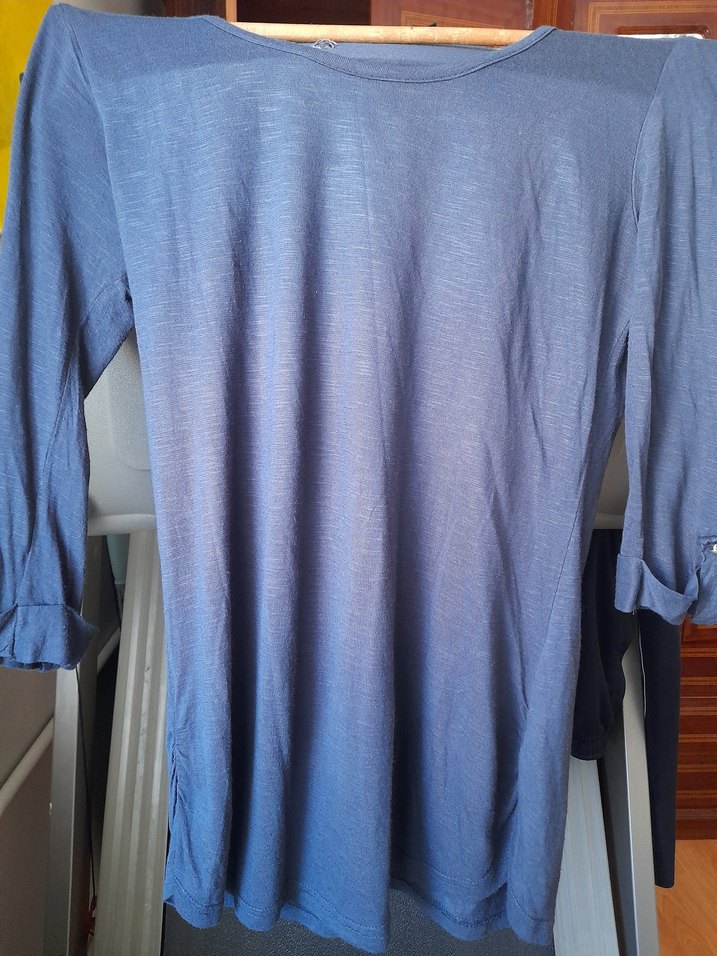 Mavi Denim Hamile Tişörtü, Uzun Kollu, Rahat Kesim - Görsel 4