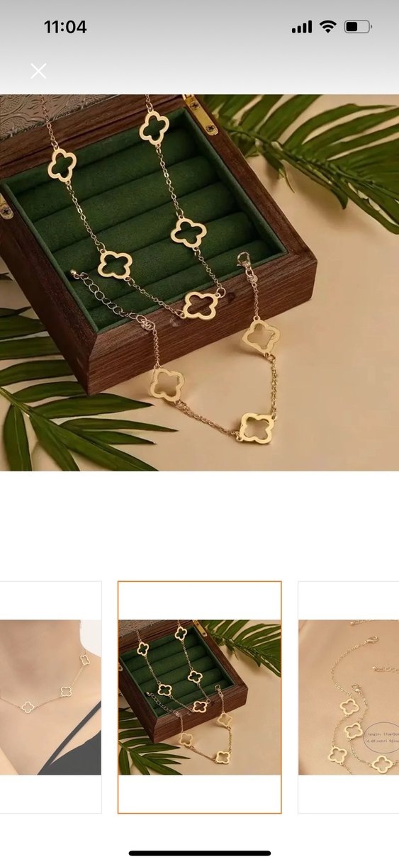 Altın Renkli Zincir Detaylı Minimalist Kadın El Zinciri kolye - Görsel 2