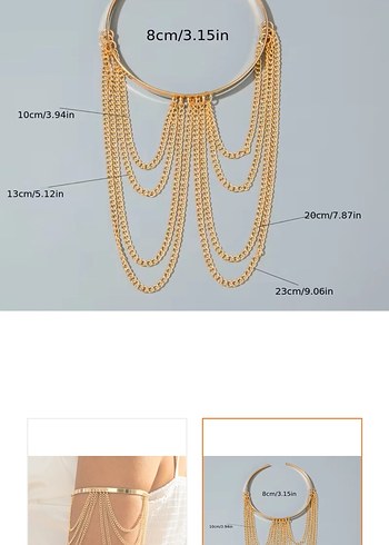 Altın Renkli Zincir Detaylı Kadın kol takısı - Görsel 2