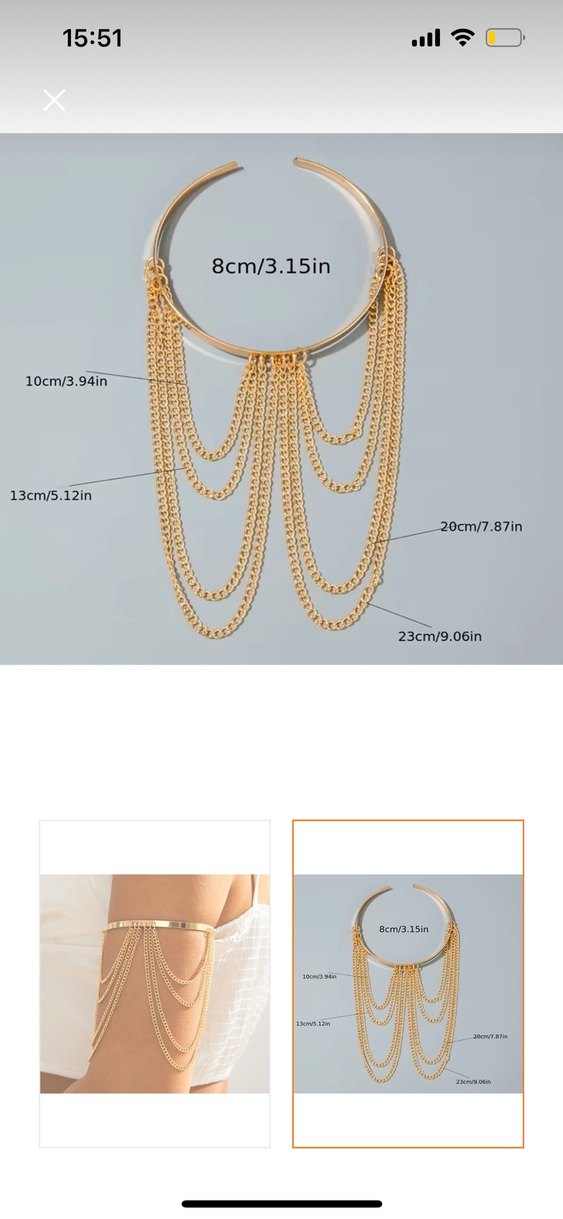 Altın Renkli Zincir Detaylı Kadın kol takısı - Görsel 2