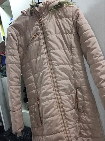 KIŞLIK PUDRA RENGİ YÜNLÜ MONT