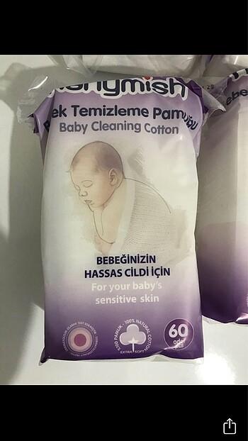 Diğer 10 adet bebek temizleme pamuğu