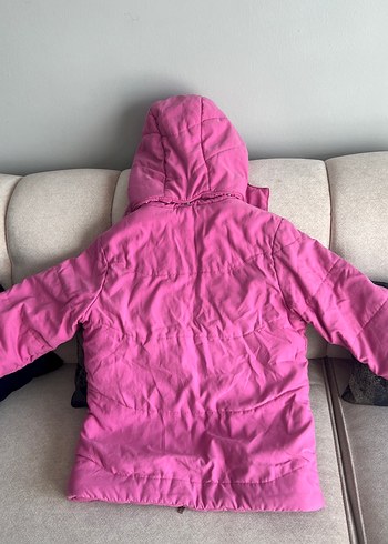 Kız Çocuk Koyu Pembe Fermuarlı Mont - Görsel 2