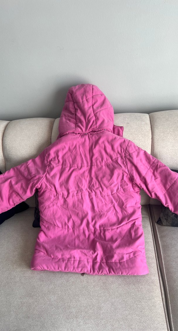 Kız Çocuk Koyu Pembe Fermuarlı Mont - Görsel 2