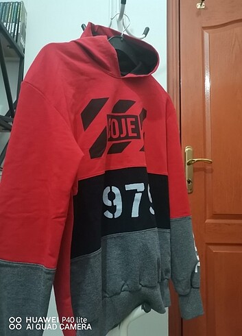 16-17 Yaş Beden Kırmızı erkek sweatshirt 